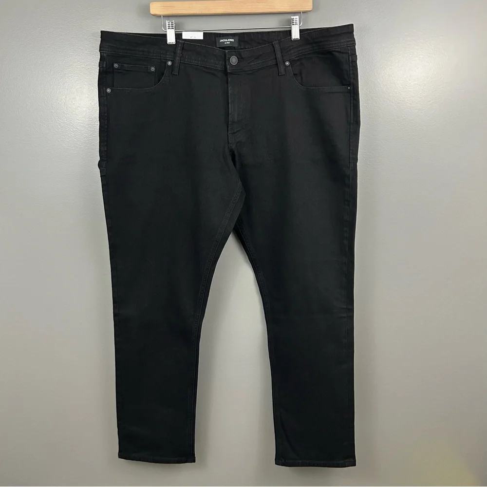 NWT Jack & Jones Men's Slim Glenn Black Jeans Size 46 - Picture 2 of 7